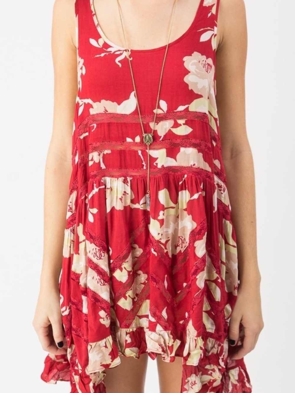 Free People  Floral Print Trapeze Slip Dress